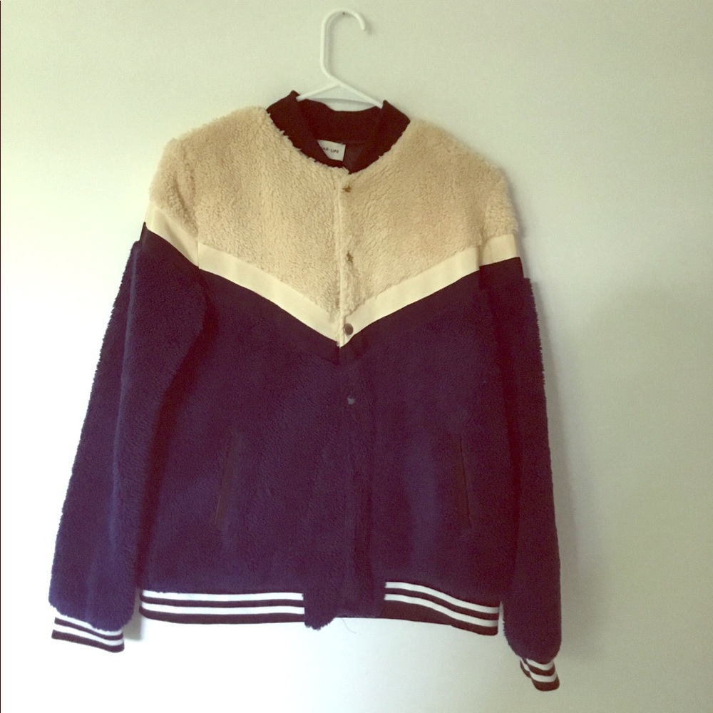 Fluffy Colorblock Jacket from Local Boutique